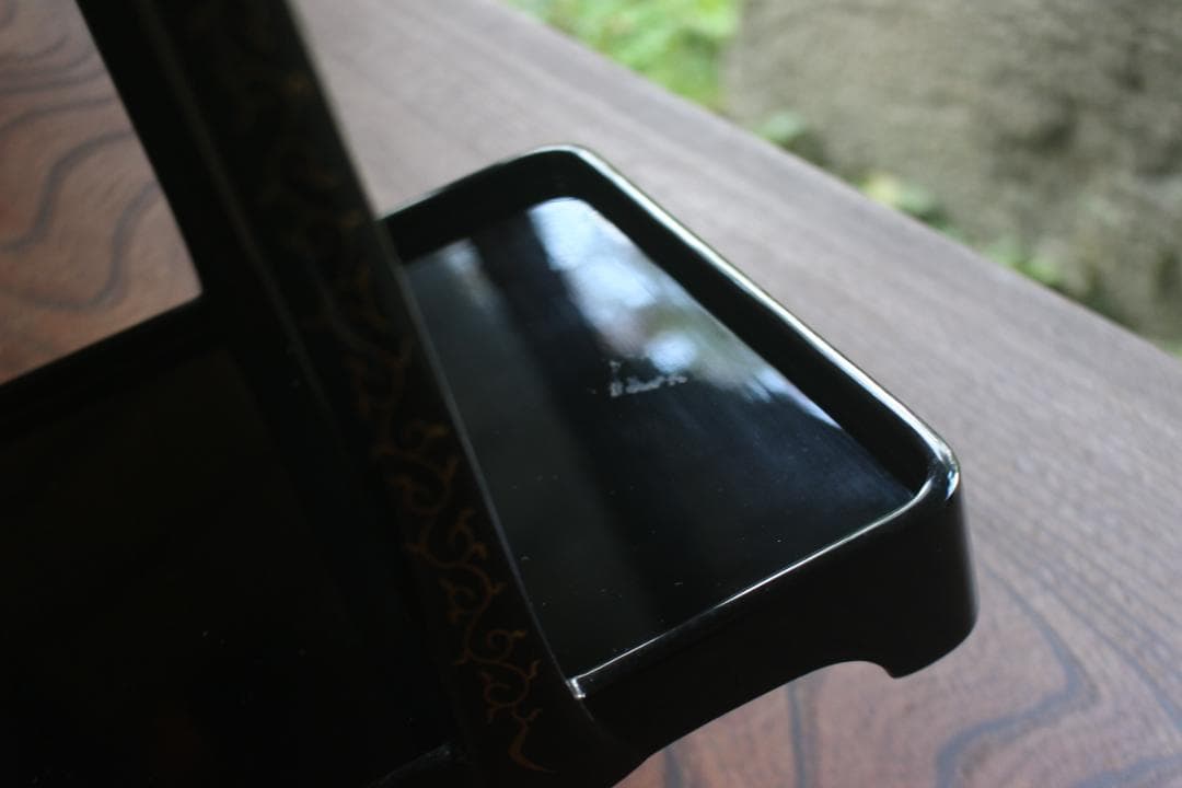 専用！上質黒漆に極上丸紋花蒔絵の映える手提四段重（