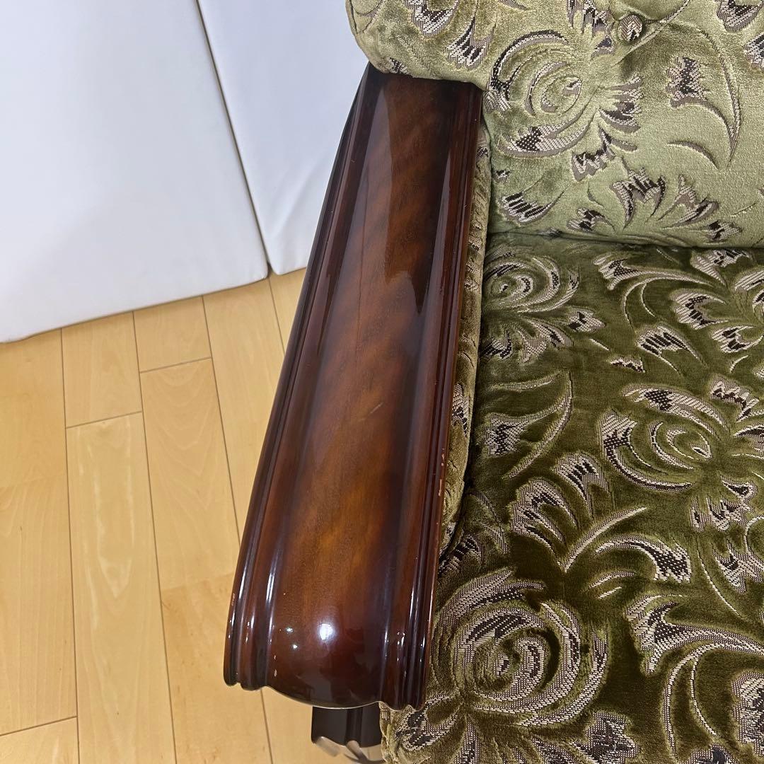 オールドカリモク 金華山 1人ソファ グリーン カリモク karimoku