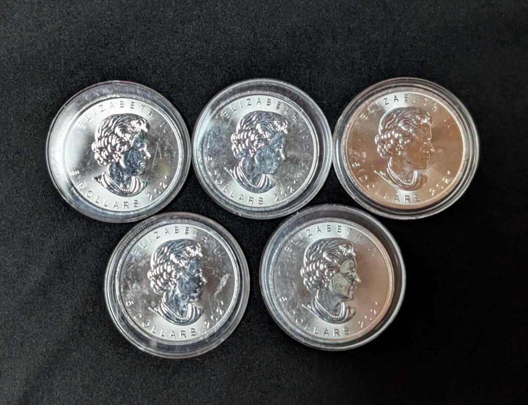 カナダ・メープルリーフ銀貨 1オンス 5ドル 2021年【5枚】 liberty-america_item-016934-4067