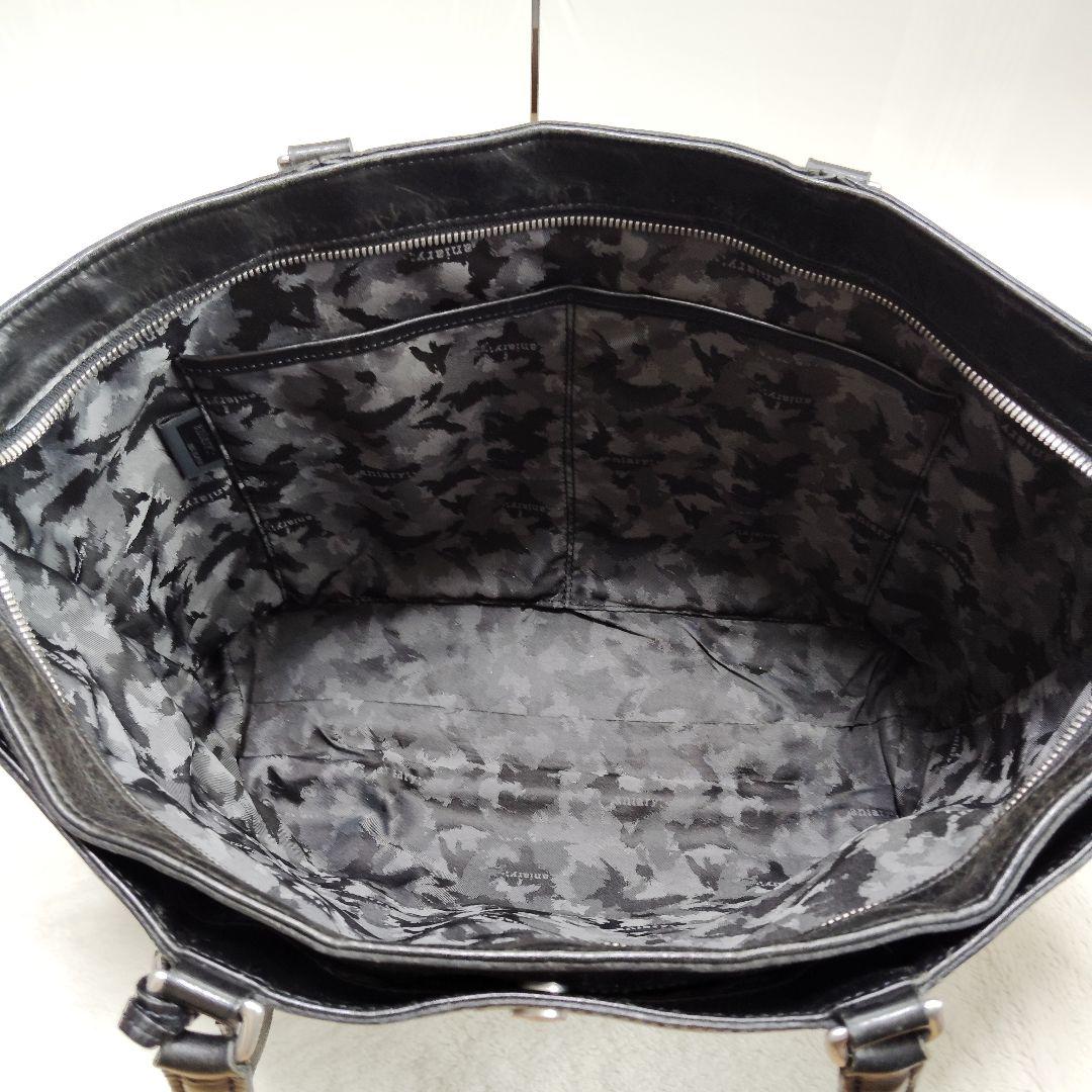 艶】アニアリ ビジネストート ブリーフケース オールレザー 舟形 A4 黒