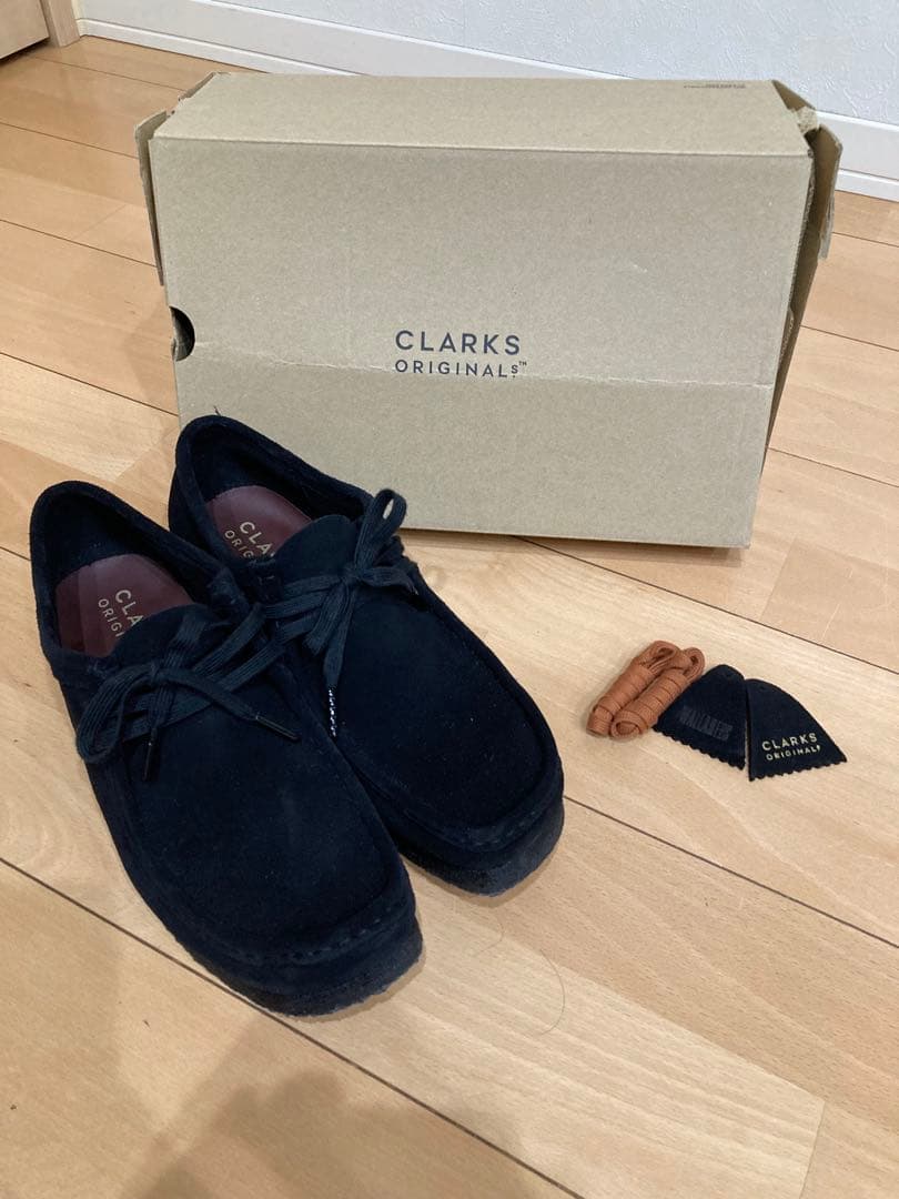 clarks originals ワラビー 黒 uk8 26.0cm