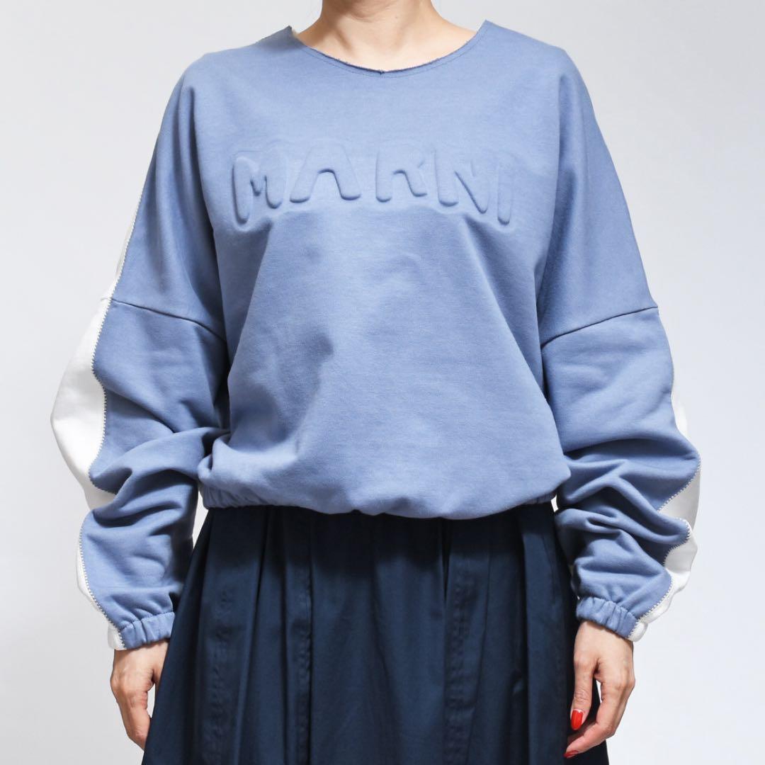 値下げ！超美品✨MARNI(マルニ) バイカラー ロゴスウェット MARNI（マルニ） 長袖 スウェットシャツ FLJE0185P2 USCU88 レディース