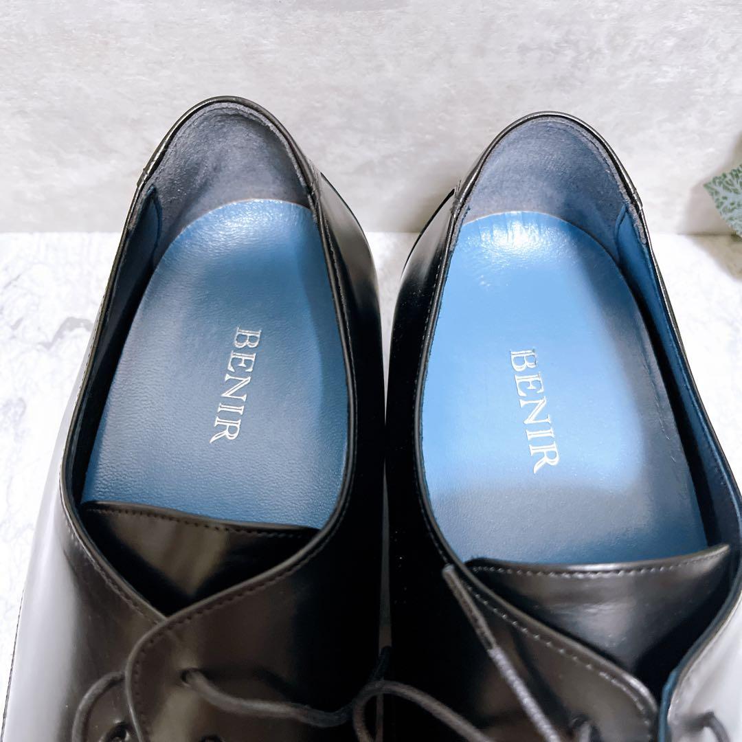 極美品【BENIR ベニル】ウェディングシューズ 革靴 黒 26cm 結婚式
