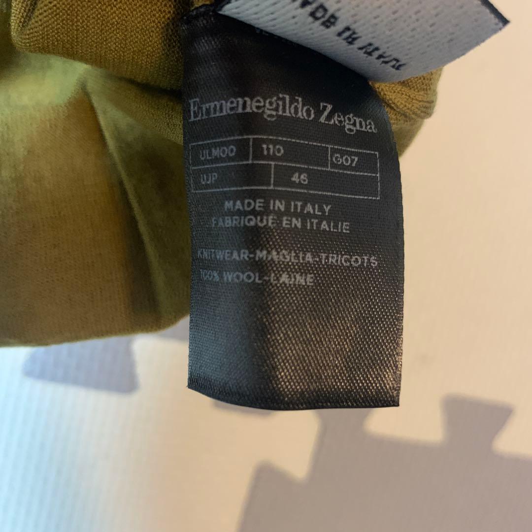 エルメネジルドゼニア 46サイズ イエロー クルーネック ニット