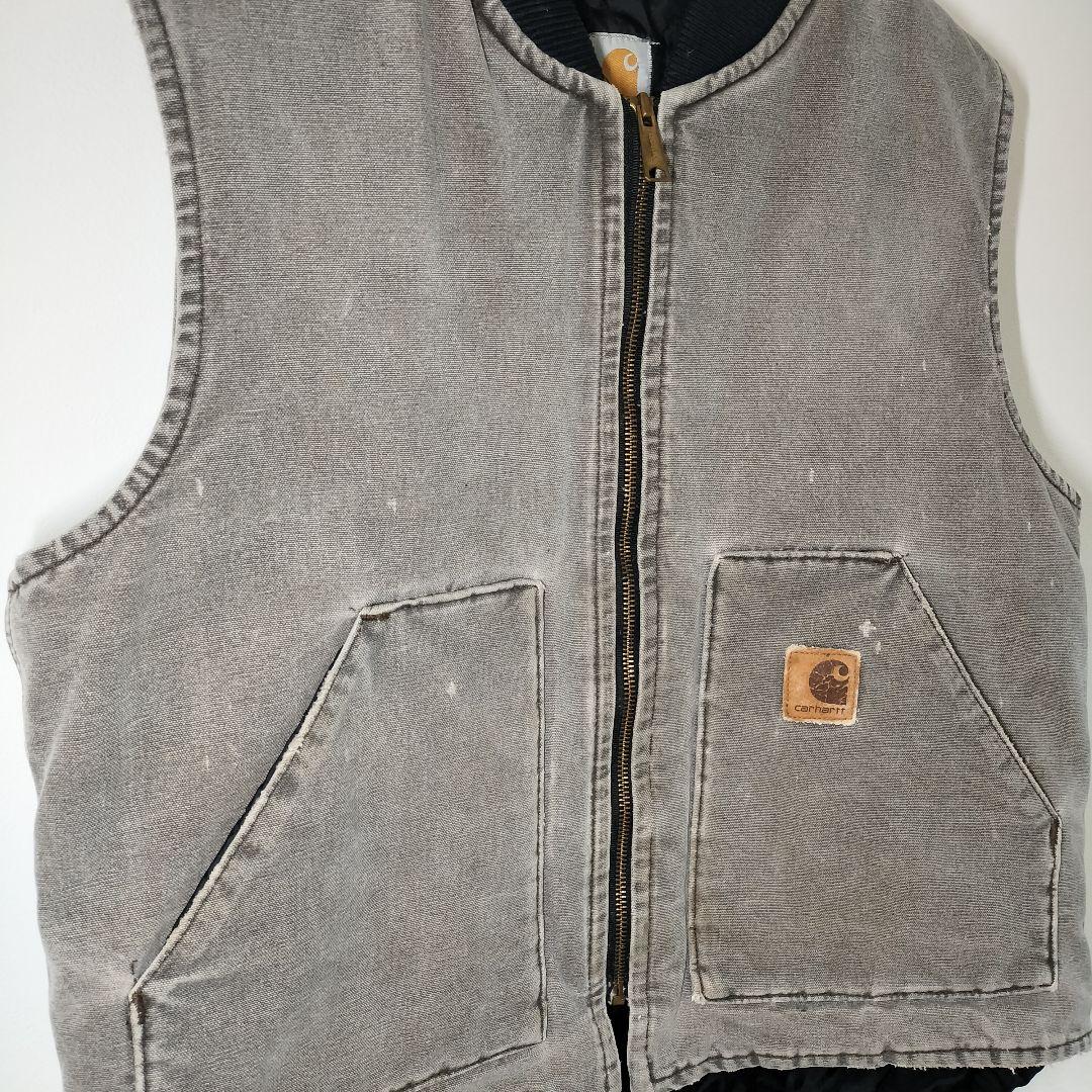 Carhartt カーハート ダック ベスト ブラック フェード グレー L