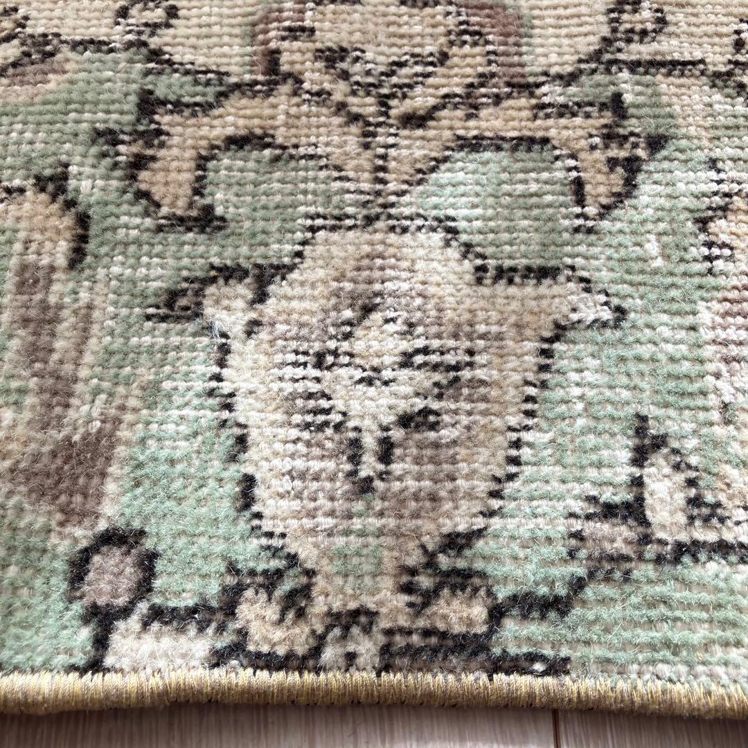 超ロング71×283 ペパーミント ベージュ ランナー トルコヴィンテージ