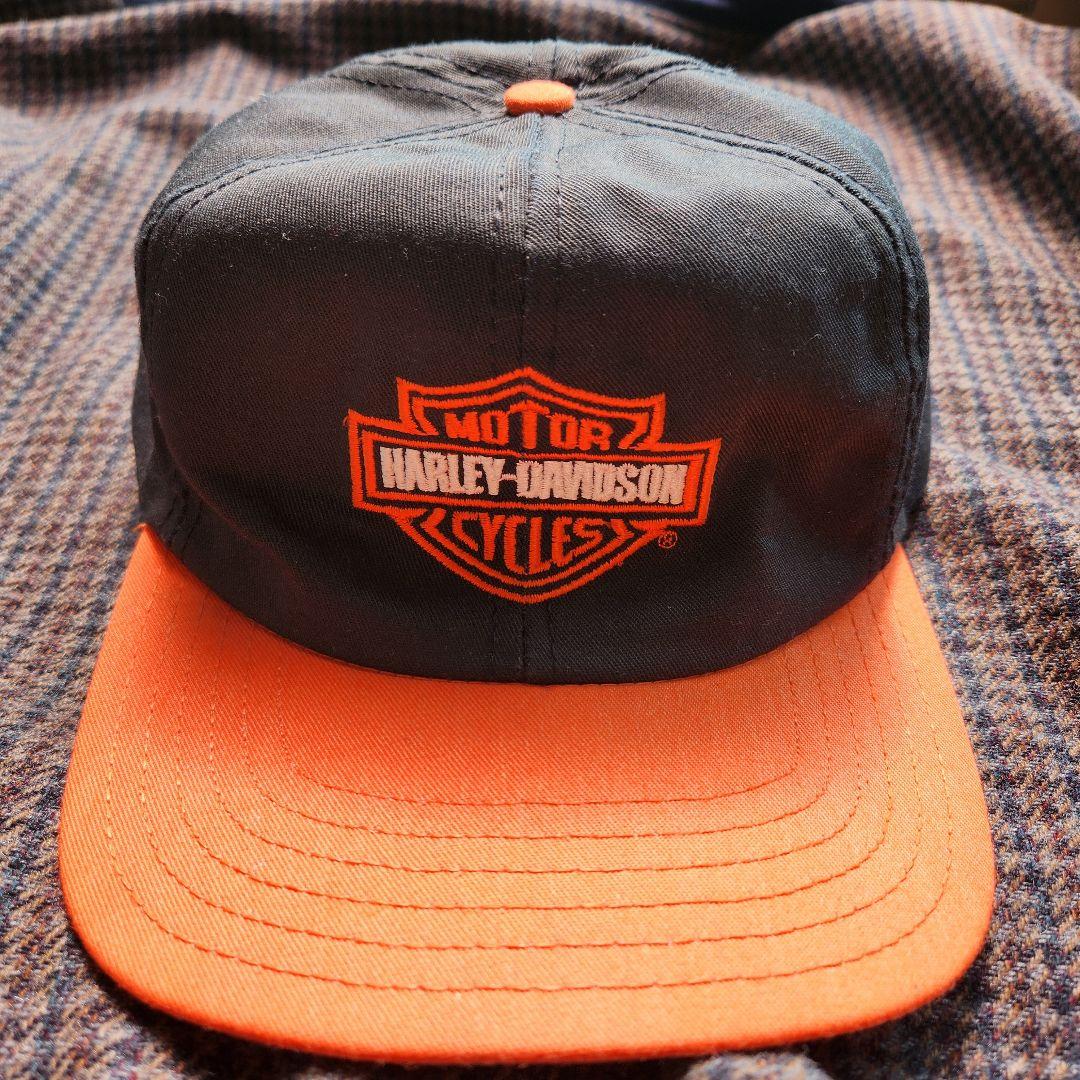美品】80s USA製 ハーレーダビッドソン キャップ バック刺繍 刻印あり
