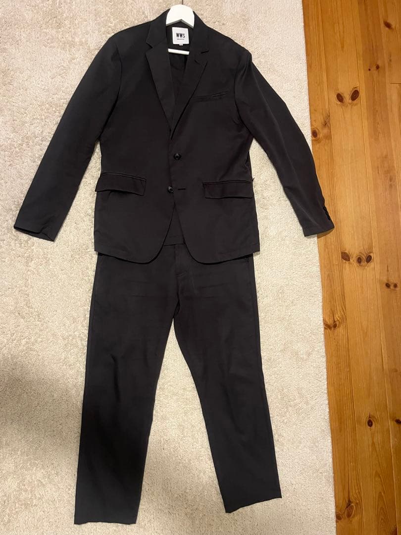 WWS ワークウェアスーツ Lサイズ チャコール ジャケット アンクルパンツ アンクルストレートパンツ・センタープレスなし 【返品不可商品