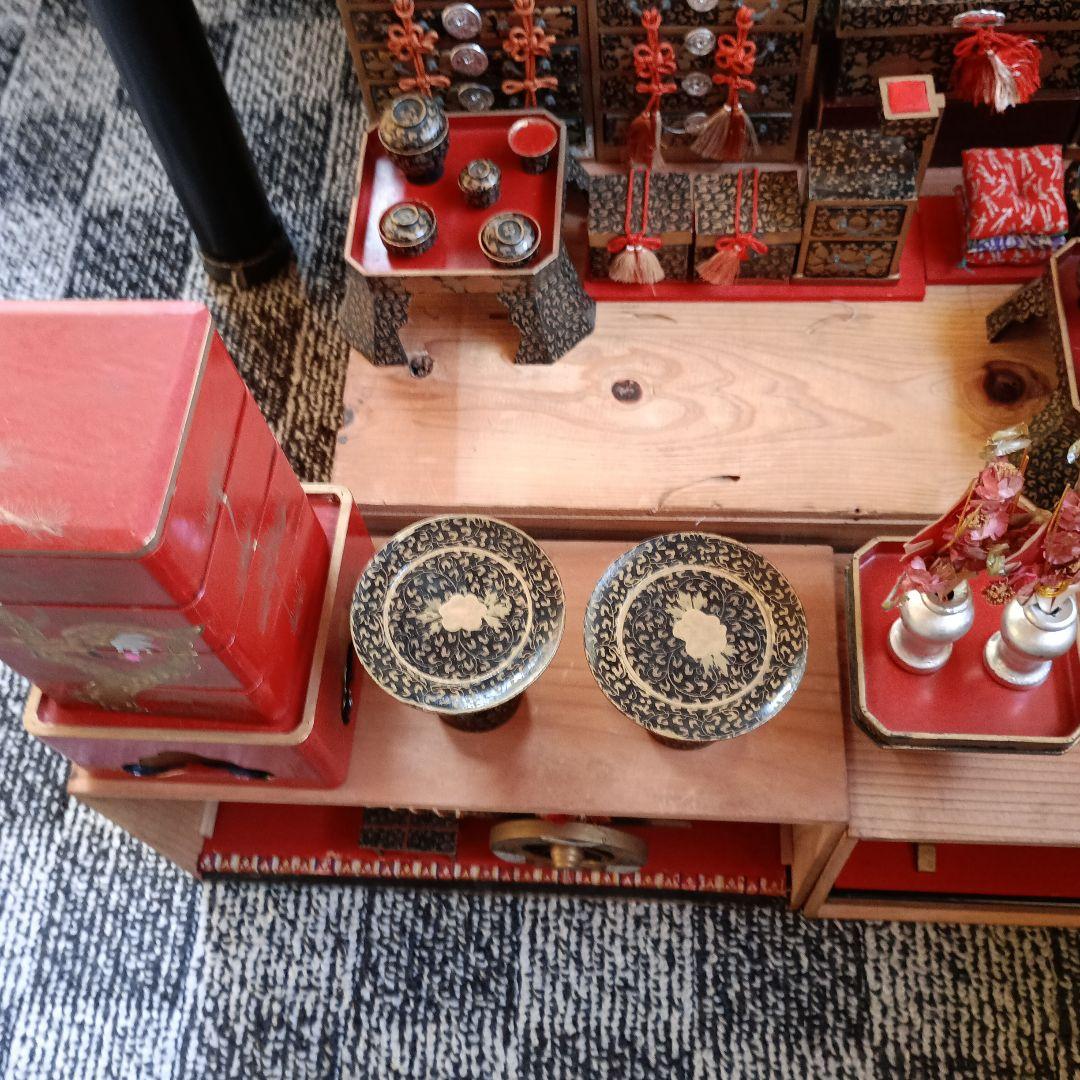 お値下げ♥雛人形 御殿飾り 伝統的な雛人形セット 昭和30年レトロ