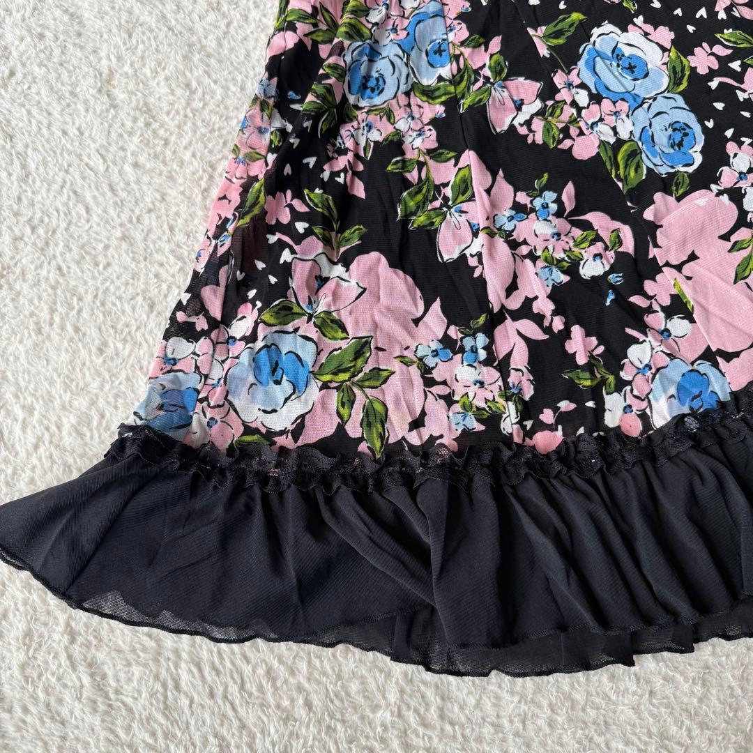 スーパービューティー パワーネット 花柄 ワンピース 洗える 42 未使用