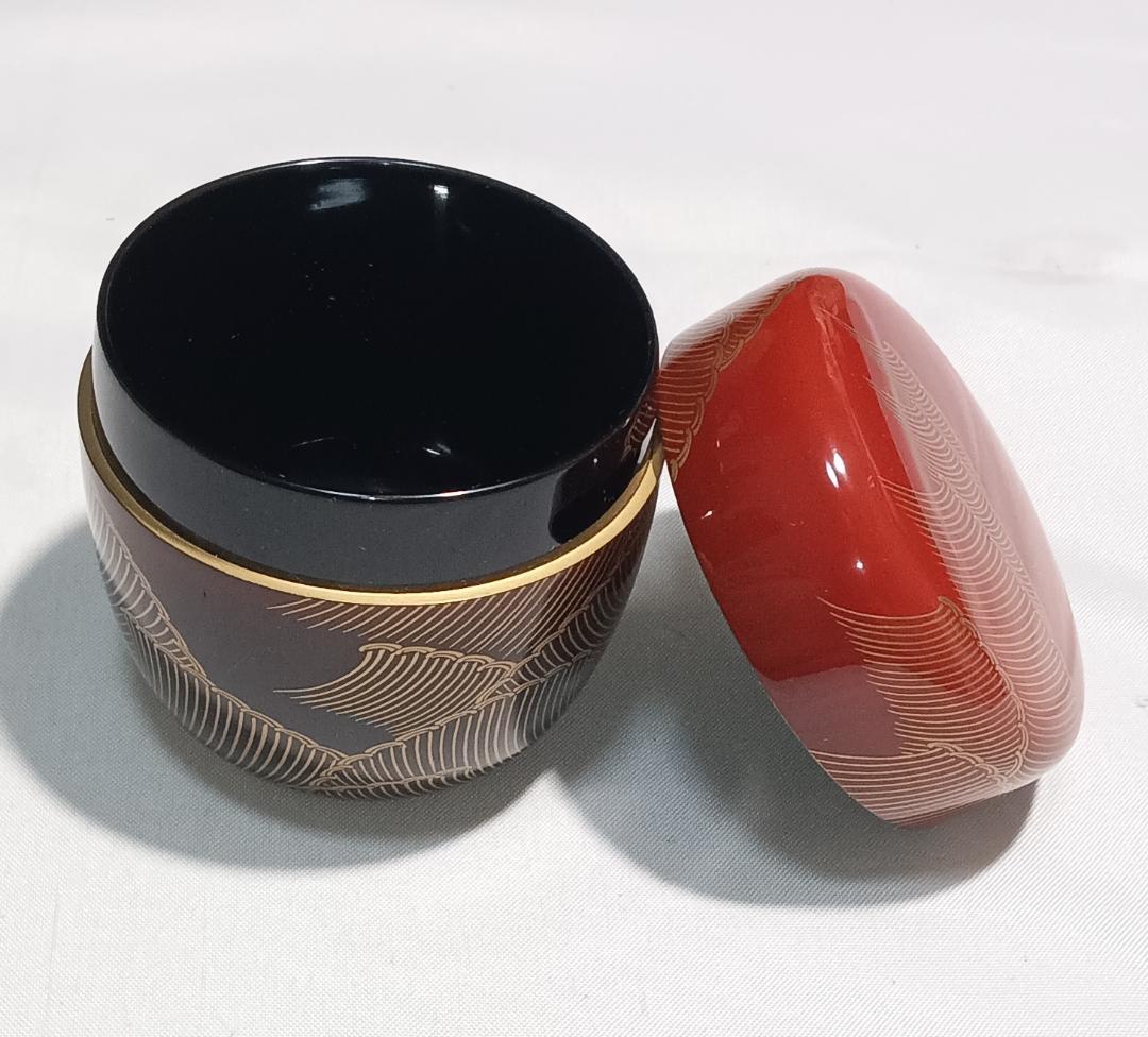 茶道具 輪島塗 蒔絵師 比古田外記作 曙蒔絵中棗 美術品級 美品