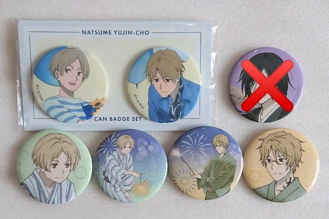 夏目友人帳 缶バッジ 誕生日 式 花火 夏目貴志 名取周一 的場静司