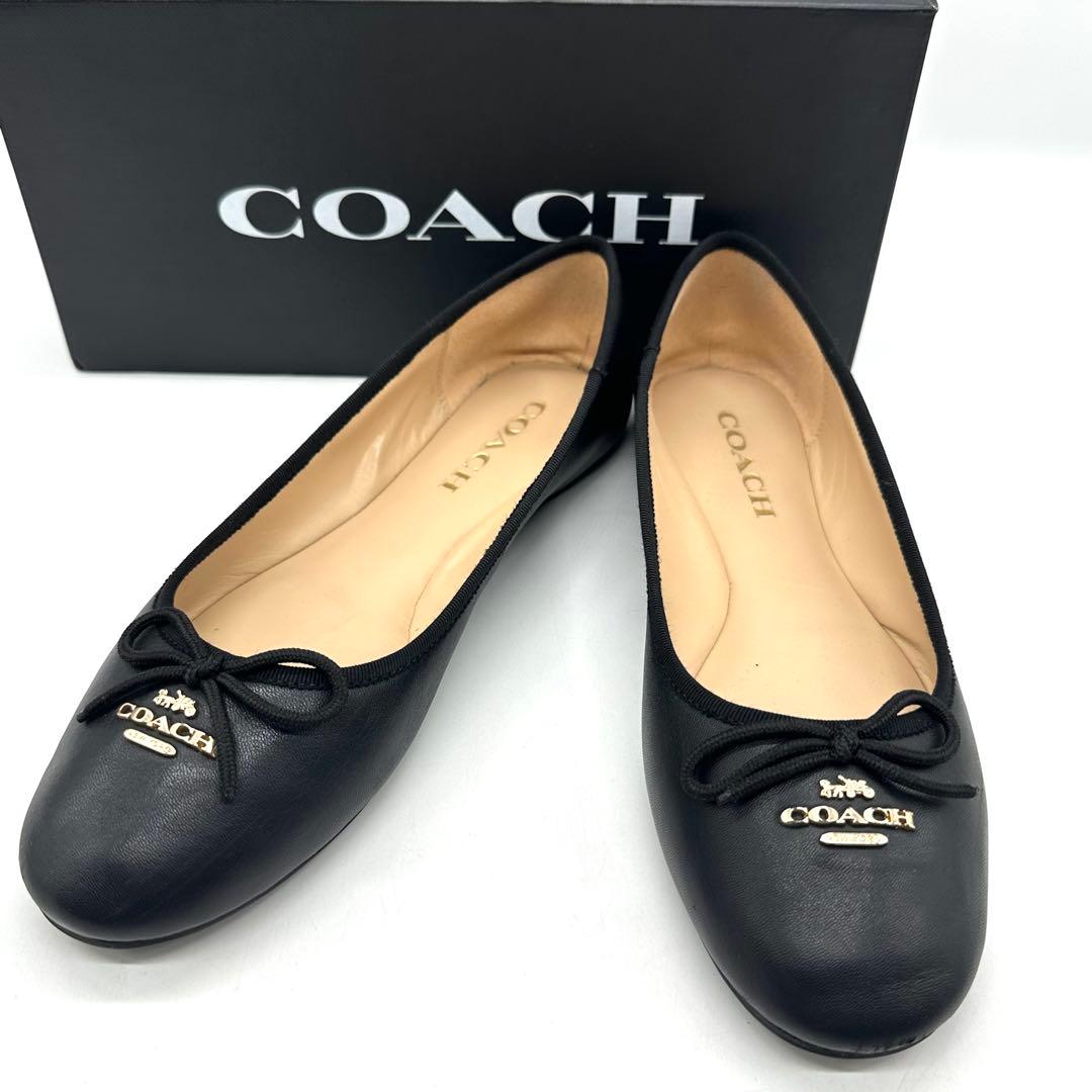 【美品】コーチ アリーナバレエ バレエシューズ レザー ブラック 24cm スリムコーチ エクササイズバレエシューズ 通販 - ディノス