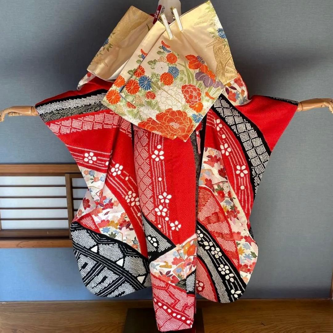 振袖フルセット 高身長 絞り 手描き友禅 成人式振袖 振袖 裄丈69