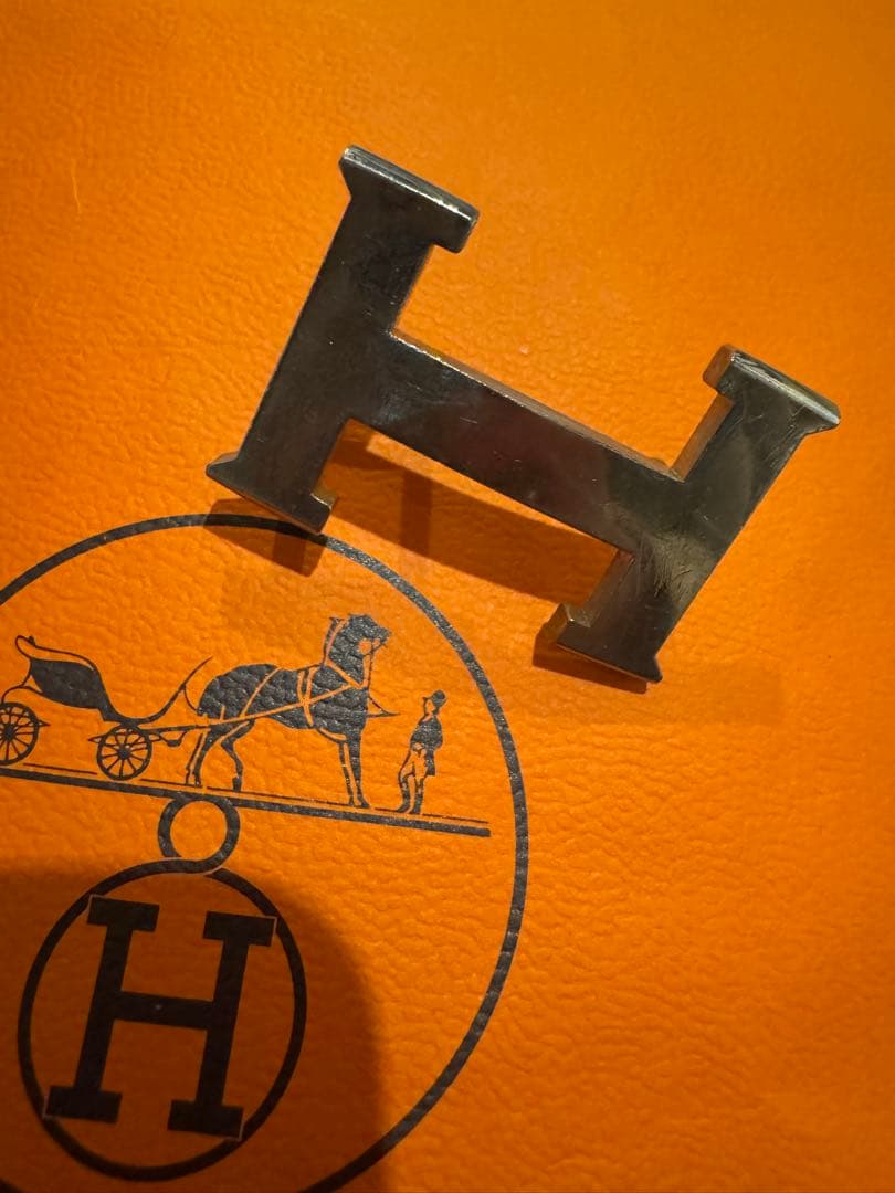 HERMES★H型シルバーバックルのみ エルメス ベルト シルバー金具 Hバックル コンスタンス メンズ HERMES