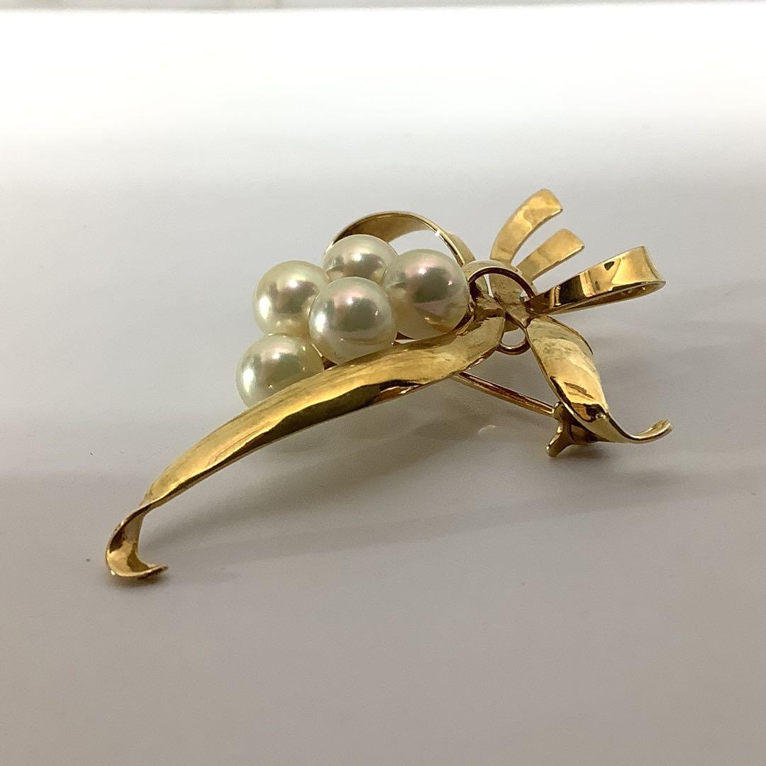 ア*ラ様 美品 MIKIMOTO ミキモト K14 パール ブローチ 愛子様着用