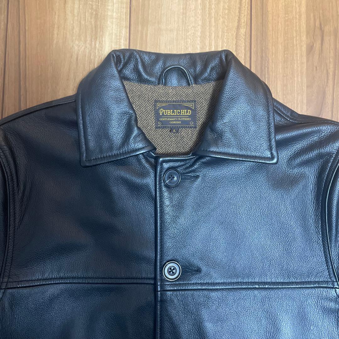 PUBLIC HLD レザーカーコート - メルカリ
