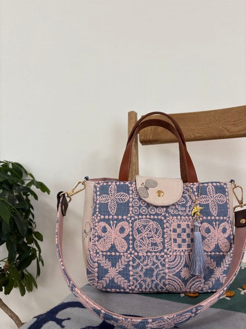 ミナペルホネン⚪︎ハンドメイド⚪︎ワッフルサンドbag ミナペルホネン