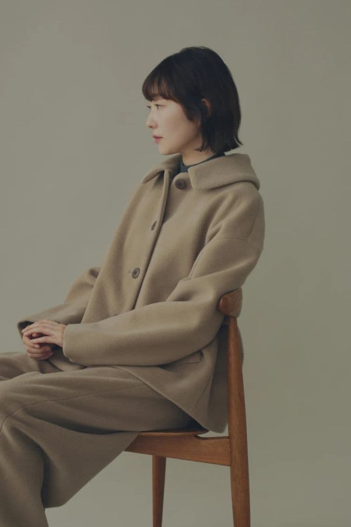 美品 ミナペルホネン 「yo」ウールカシミヤショートコート - メルカリ