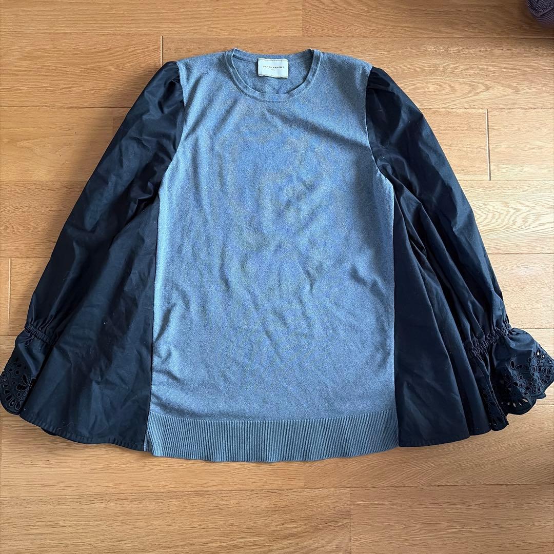 ユナイテッドアローズ スカラップ コンビ スリーブ プルオーバー