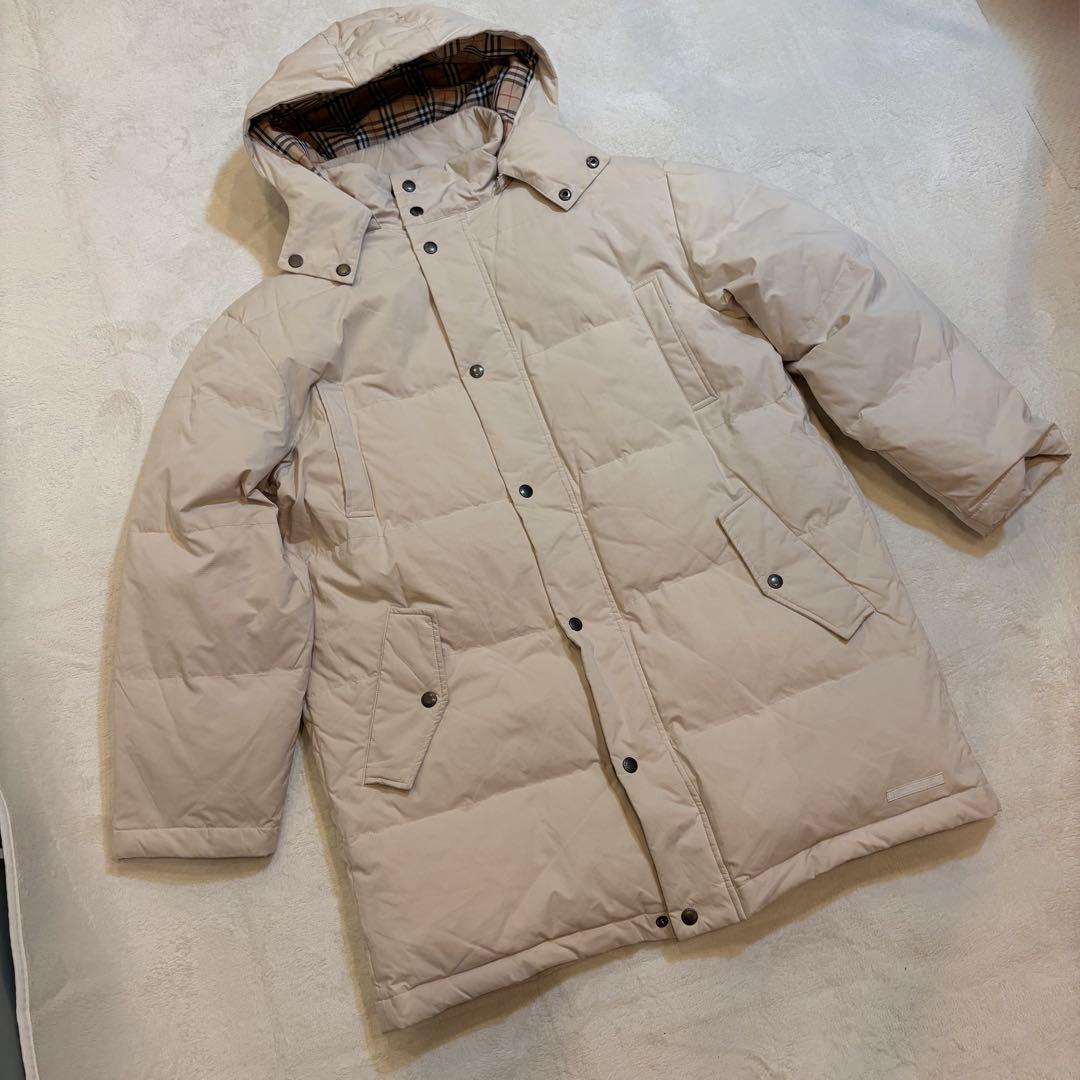 BURBERRY ダウンコート ノバチェック ベージュ フード着脱 L - メルカリ