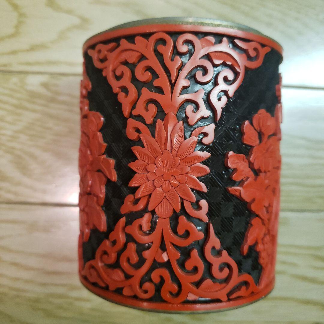 中国 伝統工芸品 北京彫漆工場製 堆朱 蓋物 彫漆 お土産 紫禁城 - メルカリ