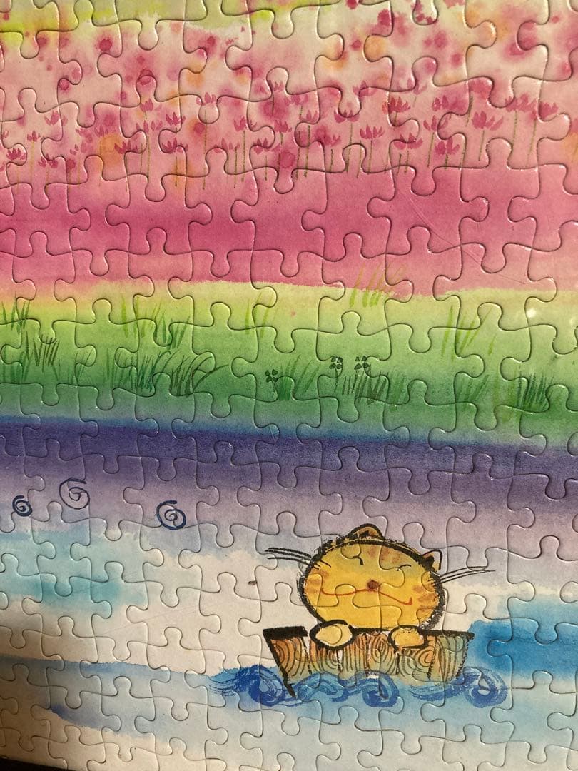 千P⑭のんびり幸せいっぱい六地蔵 ジグソーパズル アルミ額49×72㎝完成品美