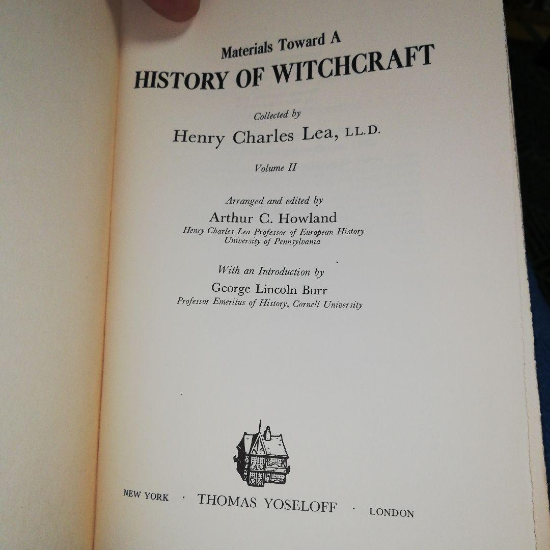 洋書 Materials Toward History Witchcraft -Lea