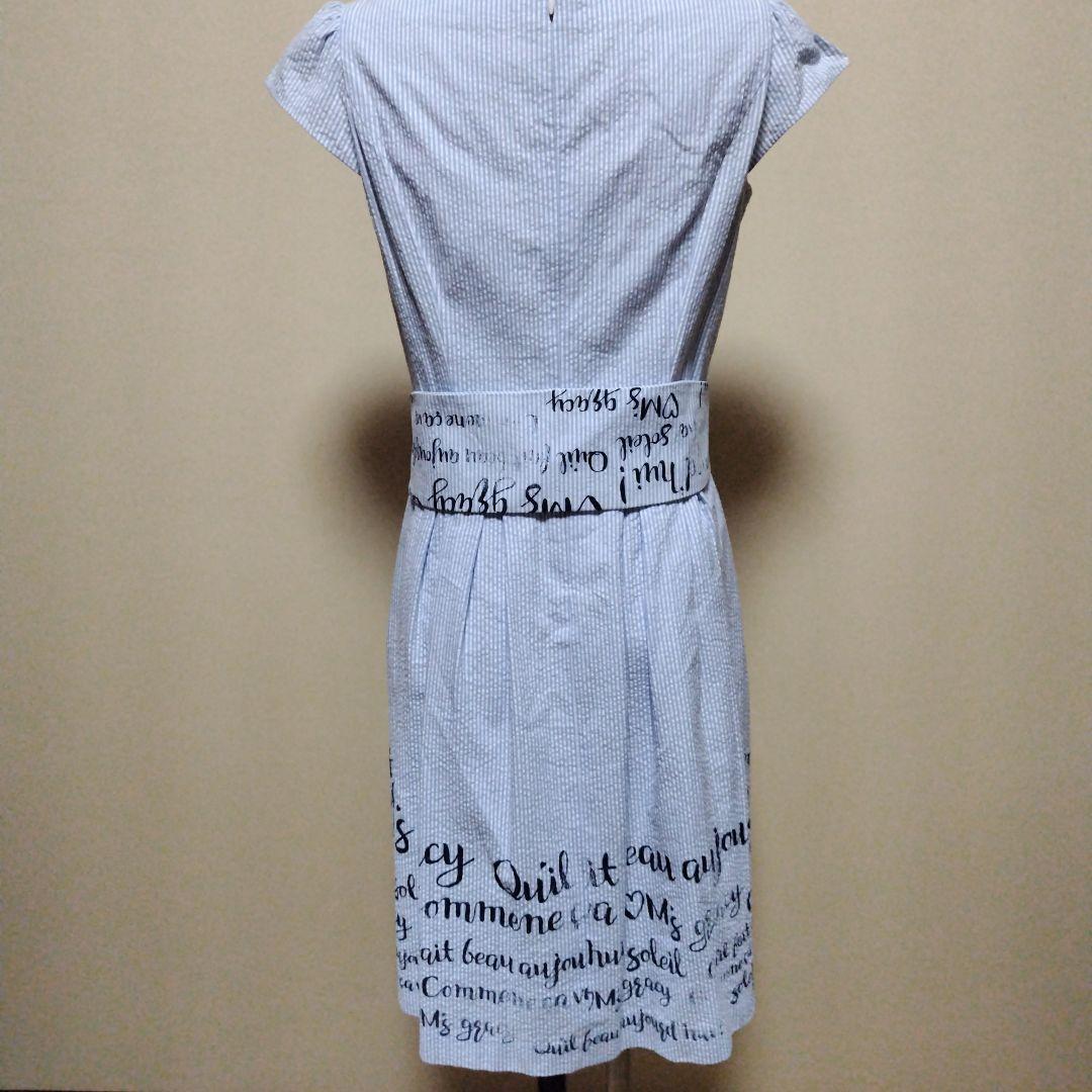 エムズグレイシー 水玉模様ひざ丈ワンピース ストライプ柄のワンピース