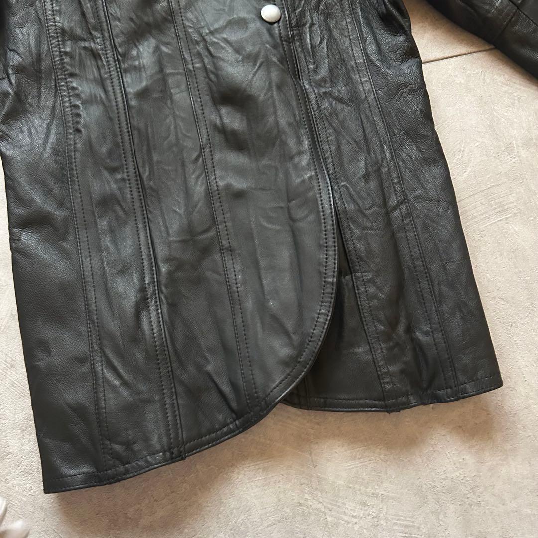 archive grunge leather jacket y2k black - メルカリ