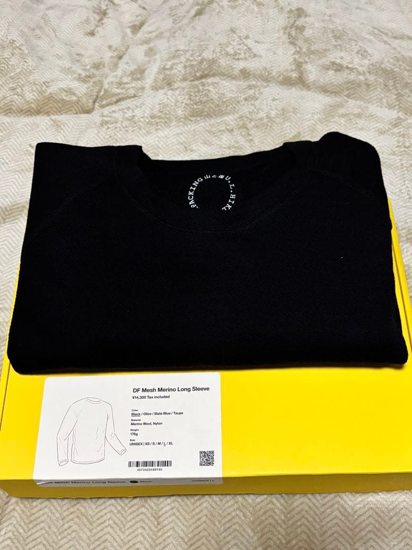 山と道DF Mesh Merino Long Sleeve ブラック Lサイズ 山と道 Yamatomichi DF Mesh Merino Long Sleeve ※在庫