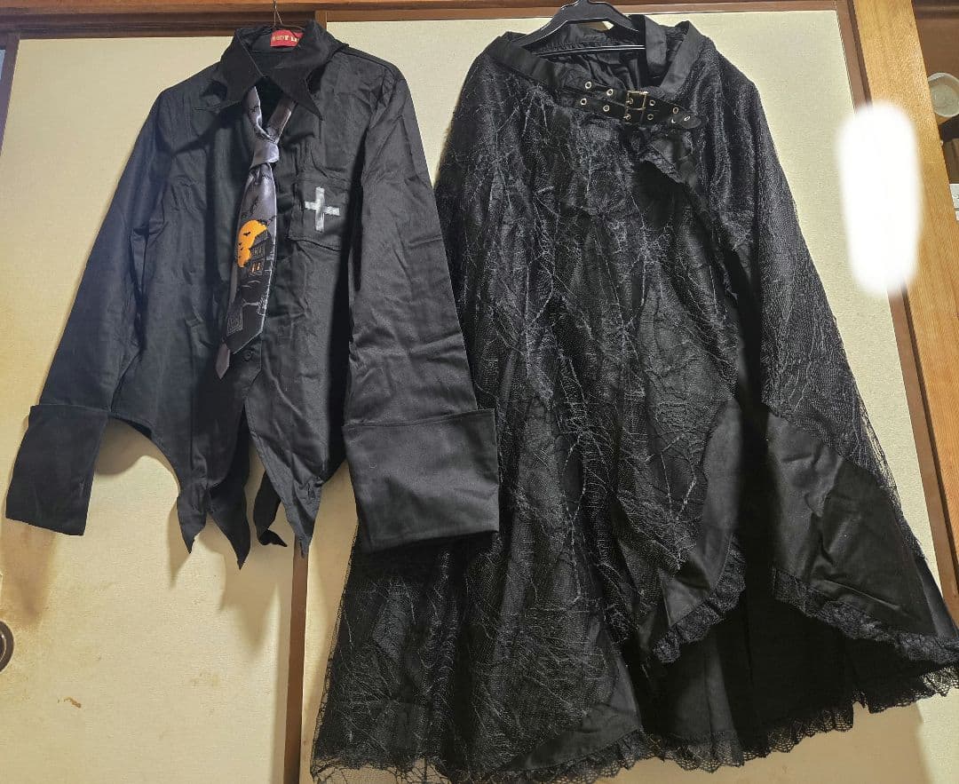 BODYLINE燕尾編み上げブラウス＆蝙蝠ネクタイ＆蜘蛛の巣レーススカートセット Bloodline Baron 蜘蛛の巣スカート3点セット – ロリータファッション