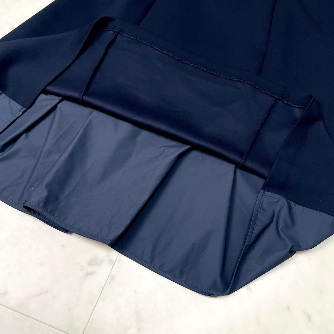 未使用級】ビアズリー 2023AW バックペプラムフリルワンピース ネイビーF