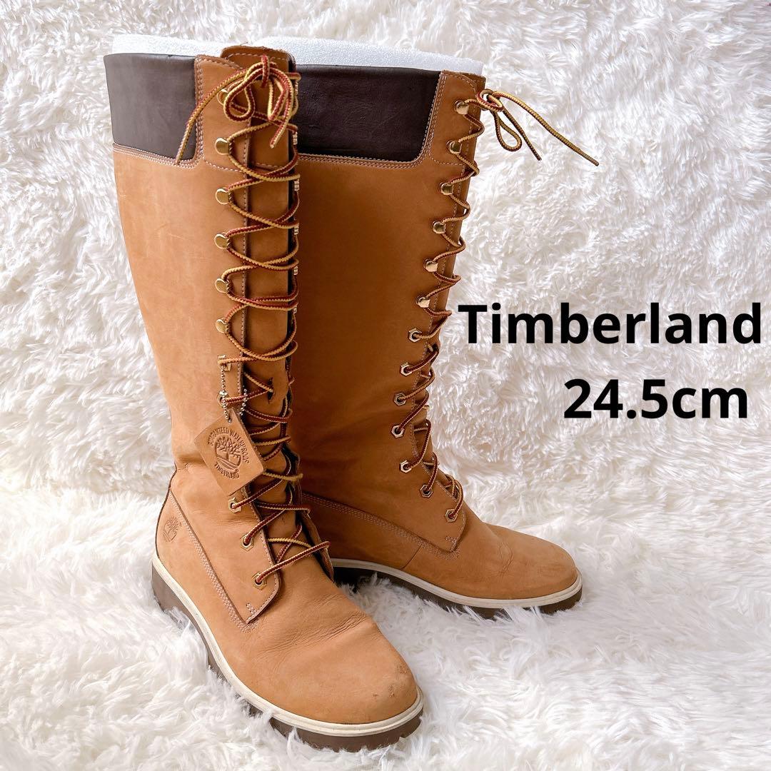 ティンバーランド 編み上げ ロングブーツ 24.5cm - メルカリ