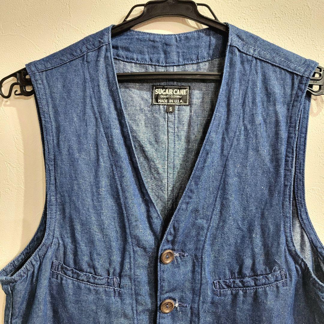 USA製】シュガーケーン 綿麻 ワークベスト Sサイズ 東洋