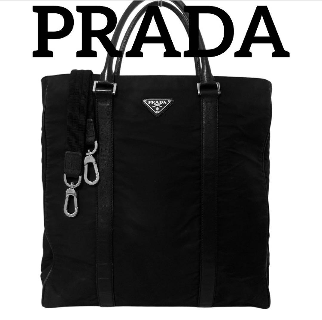 美品 PRADA プラダ トートバッグ ショルダーバッグ サフィアーノレザー