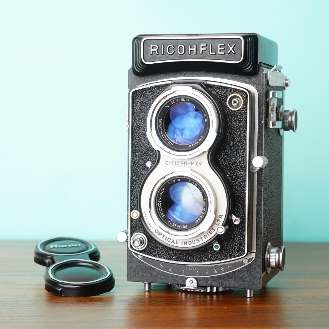 完動品◎RICOHFLEX NEW DIA 二眼レフ フィルムカメラ #12 リコー（RICOH） 動作確認済 ◎RICOHFLEX DIA L 露出計付き 二眼レフ
