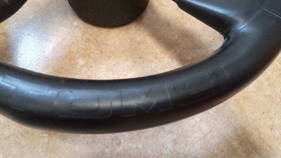 当時物 TOMEI 東名 パワード ブラックレザー ステアリング 3スポーク