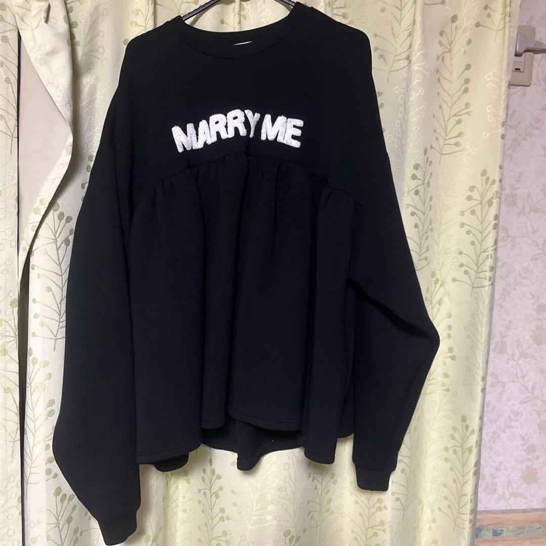 MARRY ME 刺繍トレーナー 黒 ゴースト刺繍クルーネックトレーナー(M グリーン): トップス｜Right-on