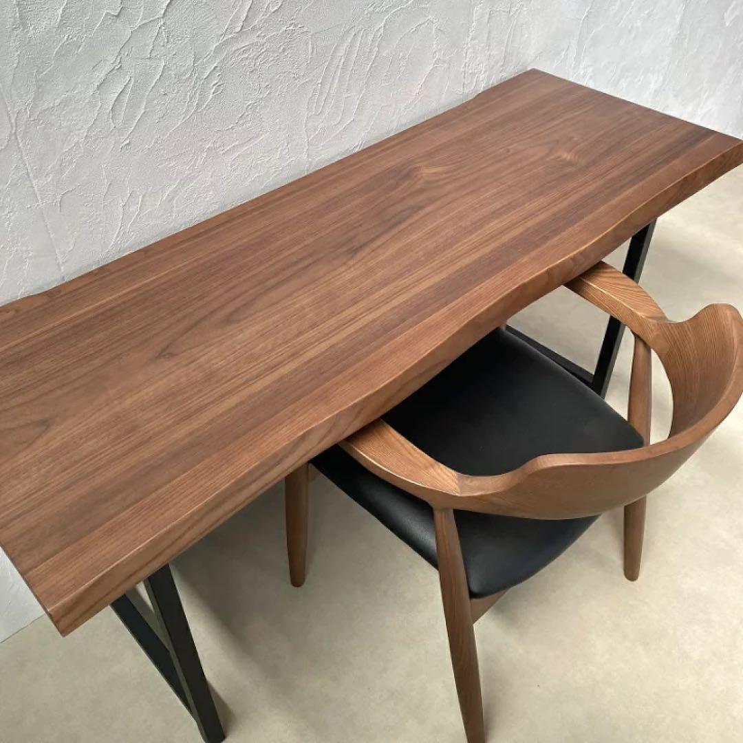 【お値下げ】ワークデスク　幅120センチ　奥行50センチ　無垢材　ウォールナット デスク 120 ウォールナット 学習机 パソコン 勉強 書斎 テーブル