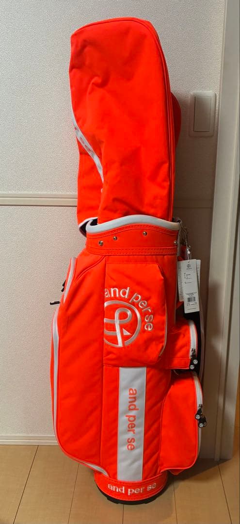 新品 and per se アンパスィ ジャカードツイル キャディバッグ ORG