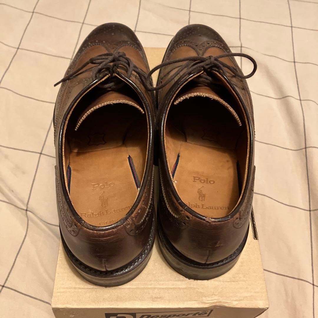 ラルフローレン レザーシューズ ウィングチップ ブラウン 26.5cm