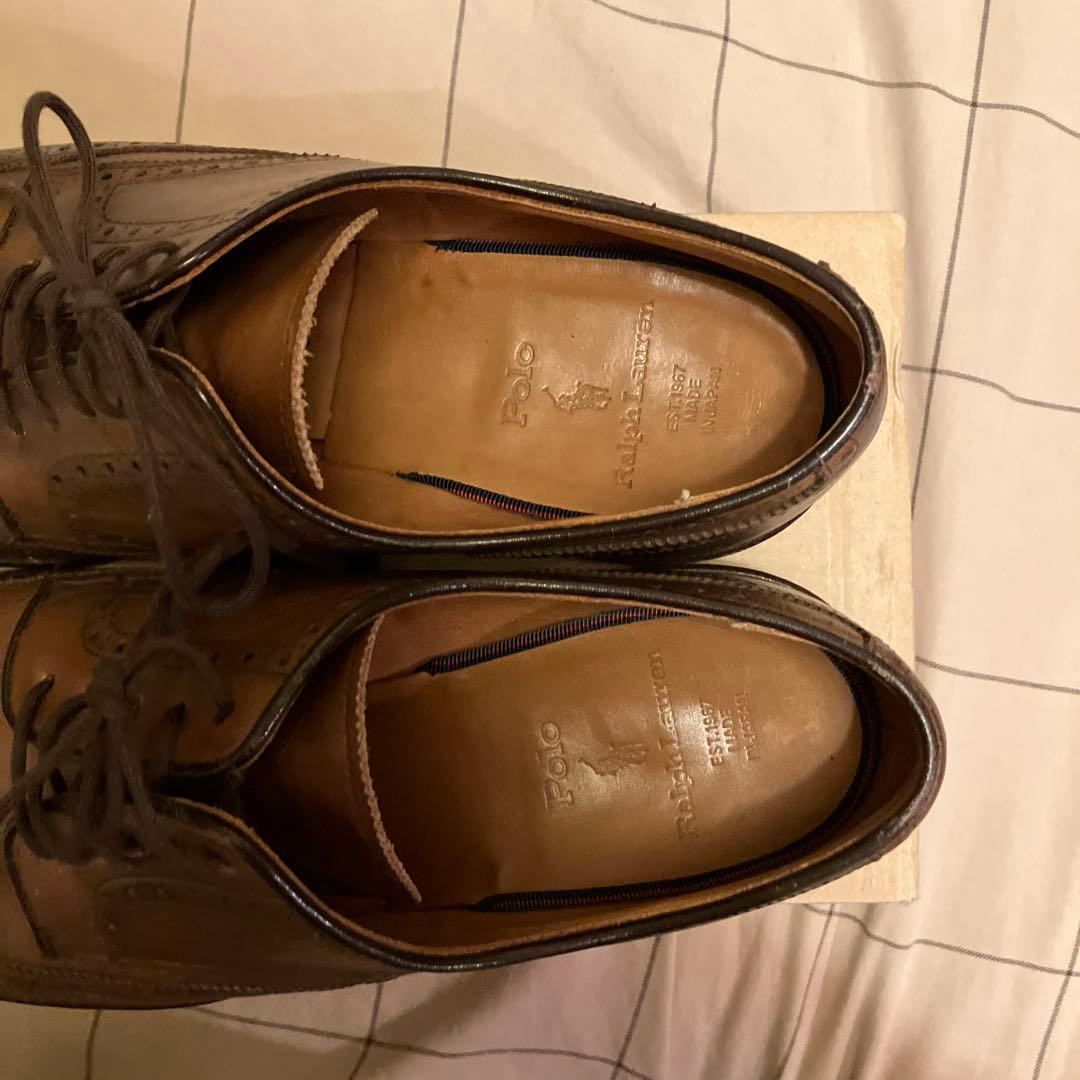 ラルフローレン レザーシューズ ウィングチップ ブラウン 26.5cm