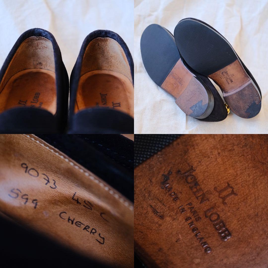 John Lobb ジョンロブ スエードコインローファーCampus黒45C - メルカリ