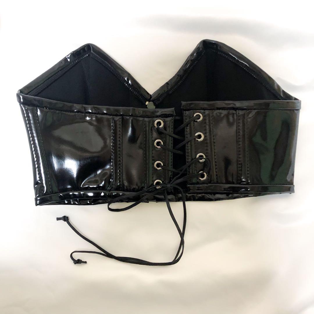 アフィックスパラパラ エナメル ブラ ボンデージ 黒