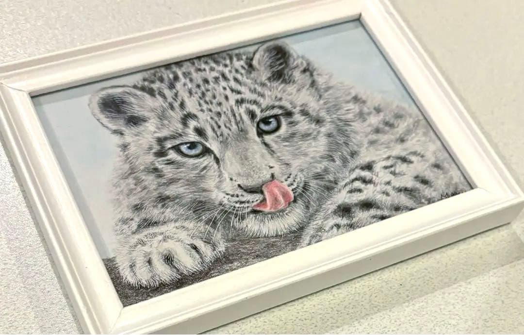 色鉛筆画 ユキヒョウ 原画 - メルカリ