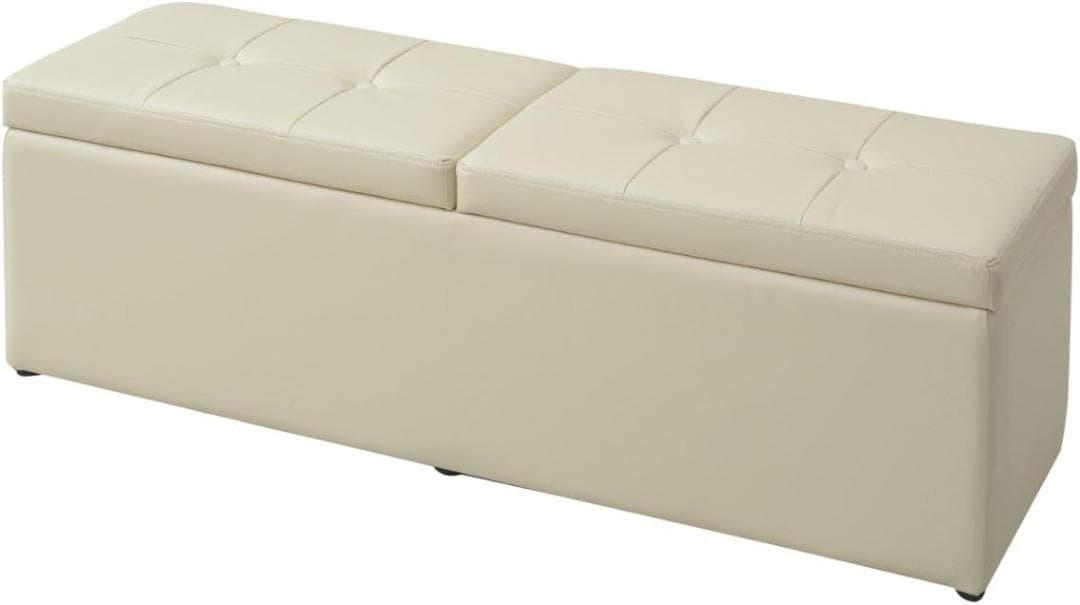 山善 スツール 収納ベンチ 幅120 アイボリー FBS-120(IV)P 収納スツール 2人掛け ベンチ 幅120cm FBS-120-F/P 山善 | 山善