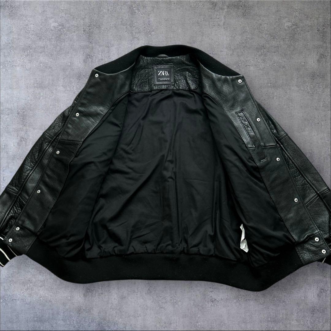 美品 ZARA バッファローレザー 本革 牛革 レザージャケット XLサイズ