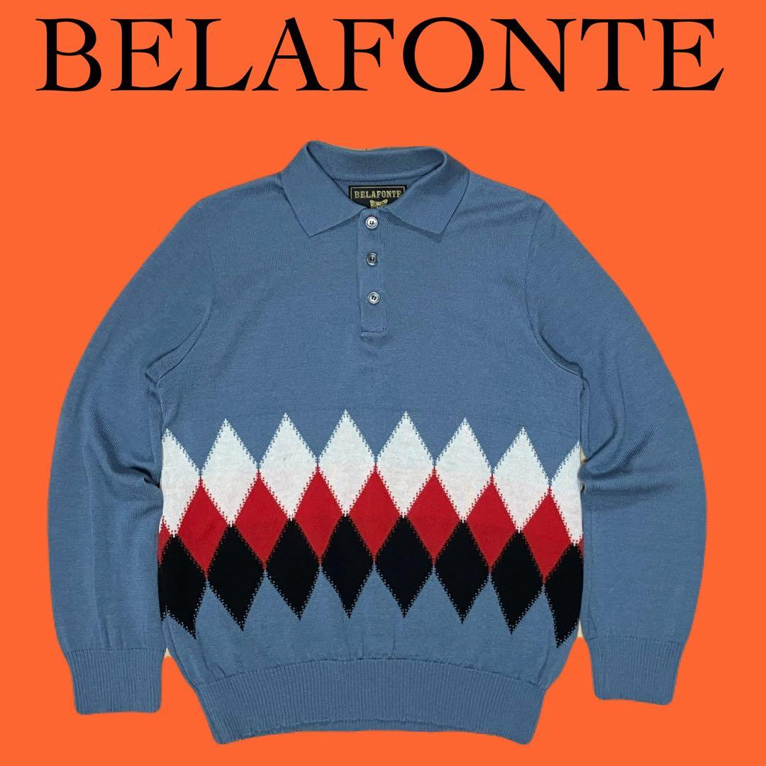 BELAFONTE ベラフォンテ ARGYLE KNIT POLO ニットシャツ - メルカリ