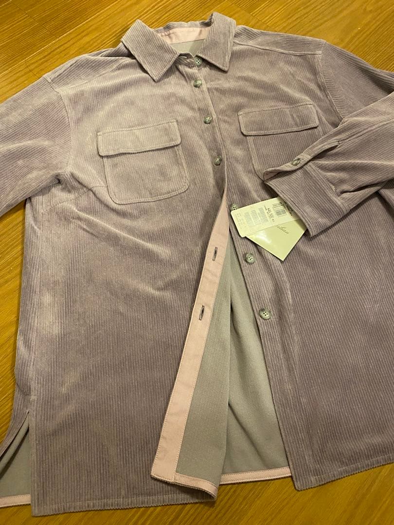 最安値下げ レリアン コーデュロイ シャツ パープル 最安値下げ